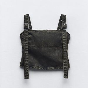 Zara Buckle Denim Top